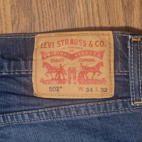 Levi's 502 Straight Leg Men's Blue Denim Jeans W34 L32 B66 - Picture 9 of 12